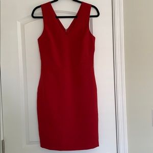 Red sheath dress